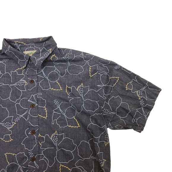 Vintage Aloha Days Hawaiian Shirt Casual Button Down Cotton Hibiscus Blue M - Picture 6 of 15